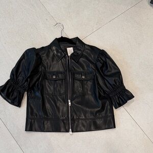 Cinq à Sept Black Leather Jacket